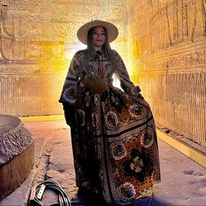 Boohoo Shirred Waist Scarf Print Maxi Dress